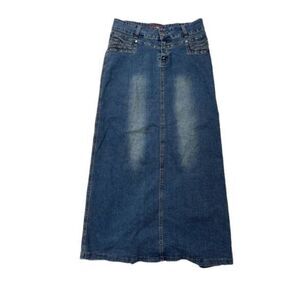 Vintage Cotton Denim Skirt Blue Women's Size Large